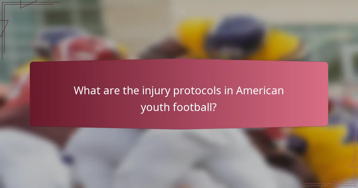 What are the injury protocols in American youth football?