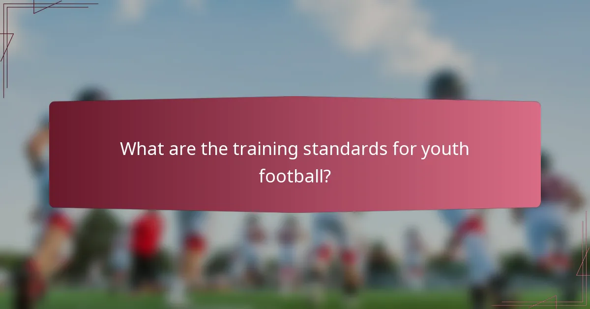 What are the training standards for youth football?