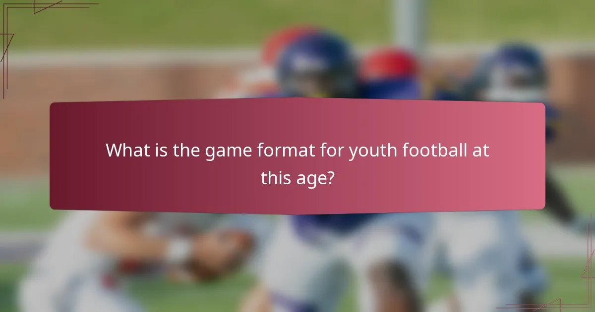 What is the game format for youth football at this age?